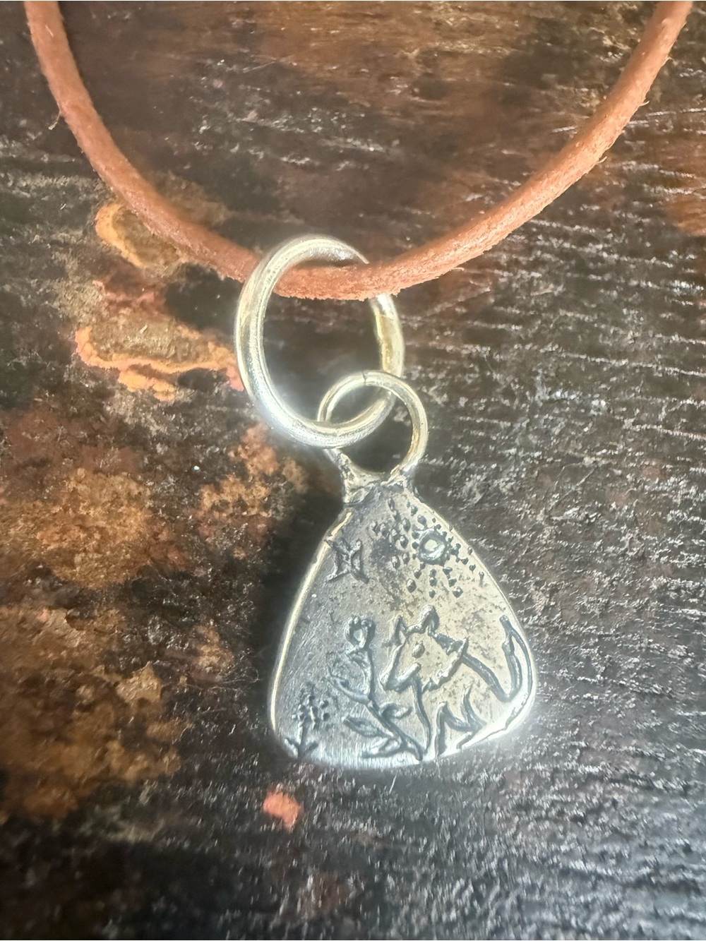 Jes MaHarry leather cord necklace with dog friend charm. New with tag.